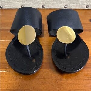 Black and Gold Sandals